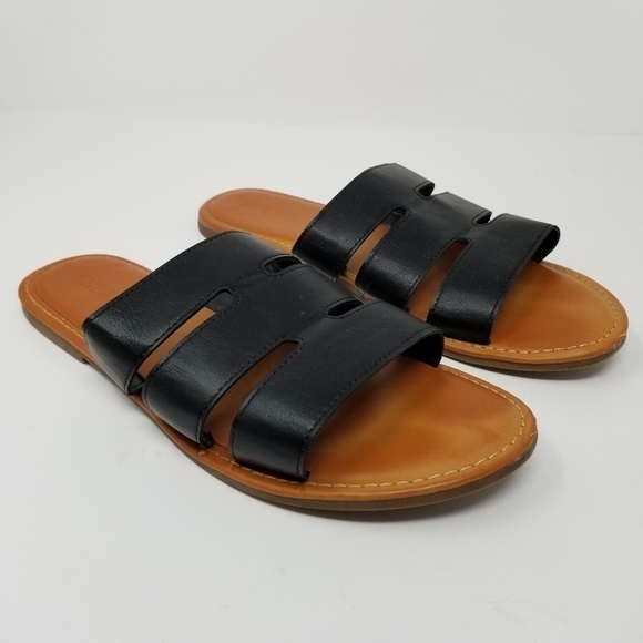 She & In Women's Sandals Flats Three Strap Slide Slip On Straps Size 9 Flexible - Picture 8 of 8